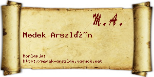 Medek Arszlán névjegykártya
